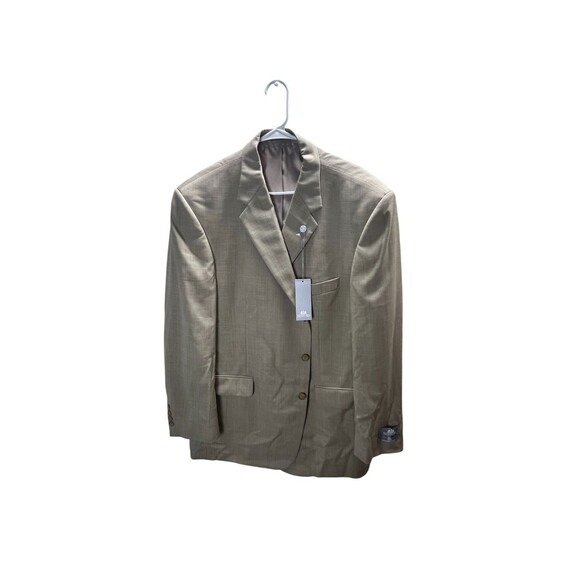 Stafford Suit Jacket Men's Size 46 R Tan Wool Silk Blend Executive
